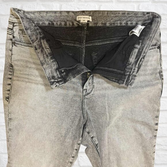 Good American Good Waist High Rise Skinny Jeans Acid Wash Gray Size 18 Plus Size - Picture 7 of 9